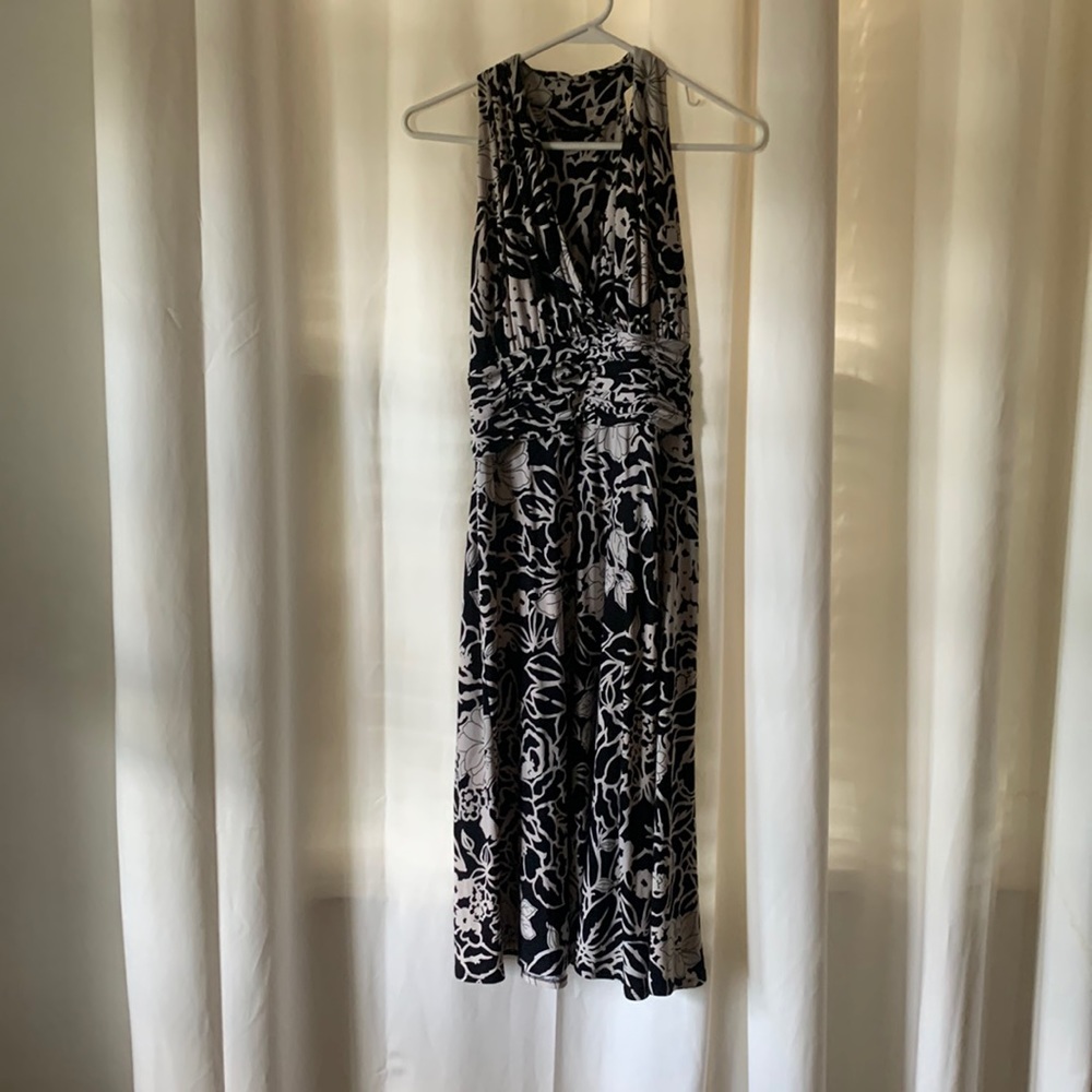 Jones Wear Dress, Black and White Floral